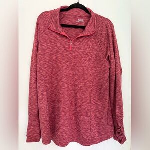 Columbia Women’s Red Quarter Zip Pullover Sweatshirt Size 1X Athletic Outdoor